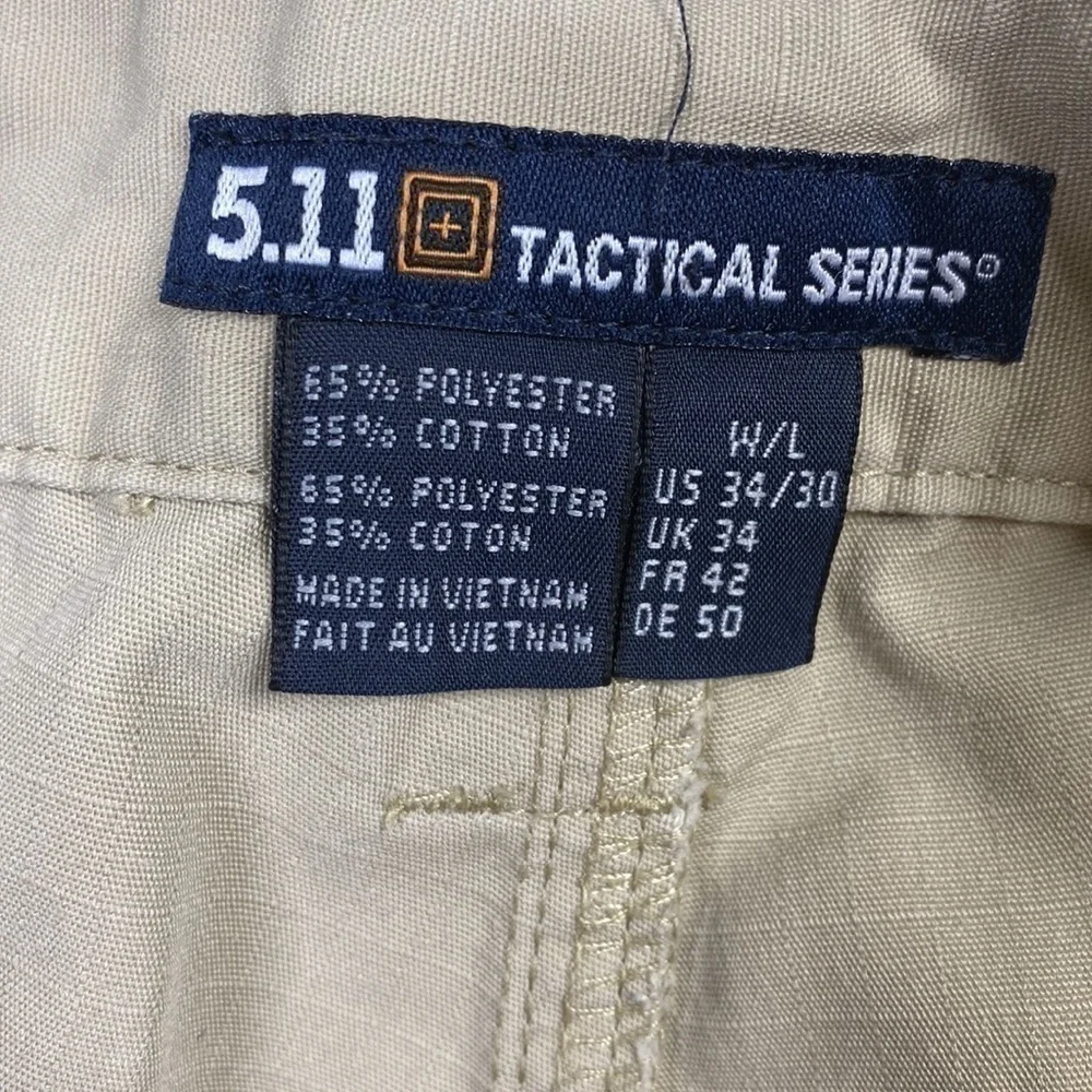 5.11 Tactical TAC 143 Taclite Pro Ripstop Cargo Khaki Pants Military EMS 34x30